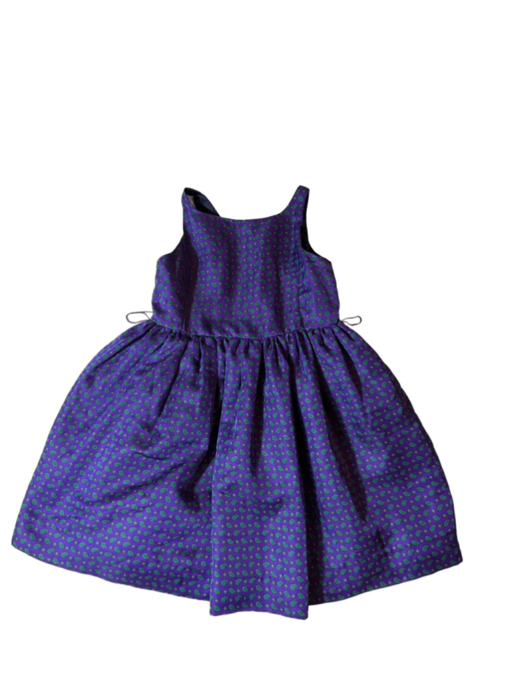 Ralph Lauren Girls Purple Paisley Party Dress Size 4/4T Belted